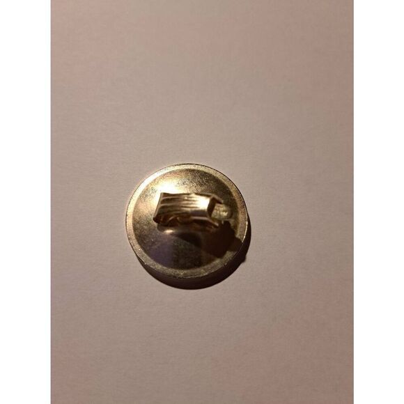 Vintage West Germany Silver Tone Clip-On Earrings Round Button Style 1” - Picture 3 of 6